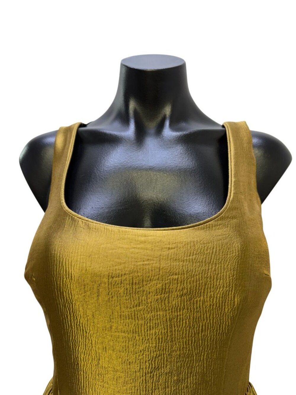 NWT Antonio Melani Gold Sleeveless Midi Dress Size 2 - Picture 5 of 7
